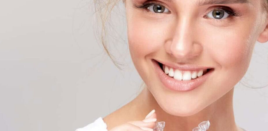 Clear Invisalign aligners used for teeth straightening in Dubai